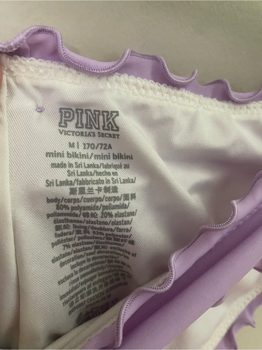 PINK Victoria's Secret Lilac Ruffle Bikini Bottoms